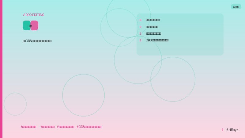 视频剪辑 录制参数和画质优化